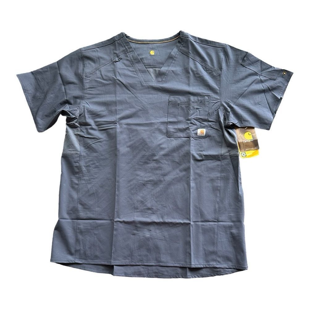 Carhartt Scrub Short Sleeve Sweat-Wicking Stain Busting Medium Grey